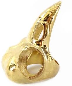 Unusual Large Gold Raven Bird Skull Gothic Punk Rockability Ring
