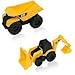 CAT Mini Machine Caterpillar Construction Truck Toy Cars Set of 2, Dump Truck and Backhoe Free-Wheeling Vehicles w/Moving Parts -Great Cake Toppers and Perfect Car Seat Toys