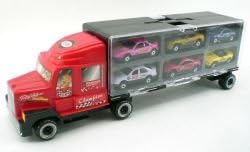 Semi Truck Car Carrier With Hot Car Wheels Collector Storage Case