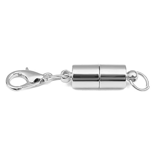 Linsoir Beads 10 Sets Smooth Tube Easy Magnetic Clasp Converters Strong Lobster Closure Necklace Silver Plated