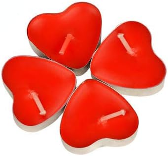 Gearmax 50 Pcs Love Heart Shape Tealights Love Candles Bulk Floating Smokeless Scented Romantic Candles Valentines Mothers Day Christmas Wedding Birthday Party Decoration (Red) - Image 5