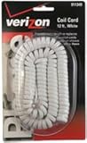 Verizon TL96175 12 Foot Coil Phone Cord (White)
