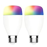 WiFi Smart Light Bulb Compatible with Alexa & Google Home, No Hub Required, LINGANZH 7W E26 Smart Bulb WiFi Multicolor LED Bulb Color Changing Light Bulbs, 2 Pack