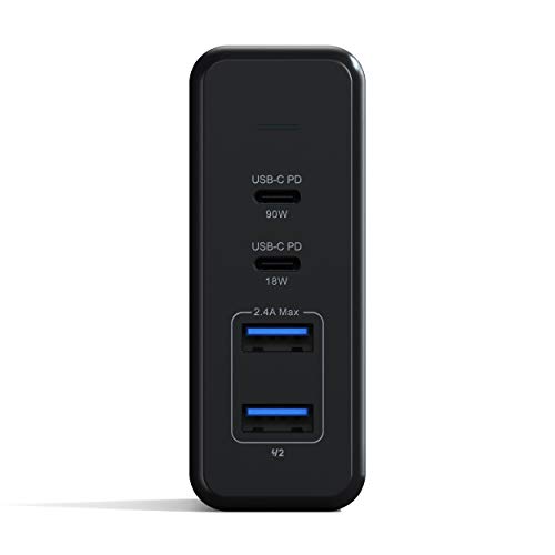 108W USB C PD Tischladegerät – 2 USB-C PD & 2 USB-A Anschlüsse – Für M2/M1 MacBook Pro/Air, M2/M1 iPad Pro/Air, iPhone 14 Pro Max/14 Pro/14/14 Plus