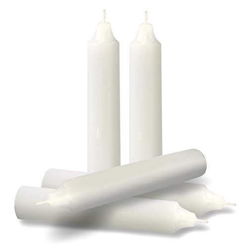 Hyoola Emergency Candles 24 Pack White Short Taper Candles Unscented Emergency Candles for