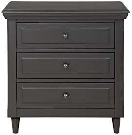 Amazon Com Bellemave 3 Drawer Nightstand Wood Bedside Table Cabinet With Solid Pine Wood Legs Black Kitchen Dining