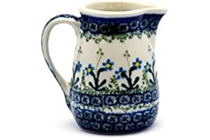 POLISH POTTERY GALLERY Polish Pottery Miniature Pitcher - Blue Spring Daisy
