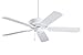 kathy ireland HOME Sea Breeze Outdoor Ceiling Fan, 52 Inch | Wet Rated with 5 Weather Resistant Blades | Semi Flush Mount with 3.5-Inch Downrod | Light Kit Adaptable, Appliance White