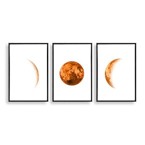 signwin 3 Piece Framed Canvas Wall Art Moon...