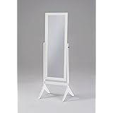 White Finish Wooden Cheval Bedroom Free Standing Floor Mirror (Cheval White) by eHomeProducts