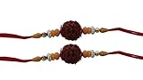Set of Two Rudraksha Rakhi Thread. Raksha bandhan Gift for your Brother