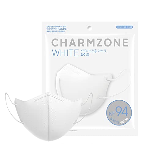 CHARMZONE KF94 Protective Disposable Mask 50 pieces White/Black/Grey Large Individually Packed