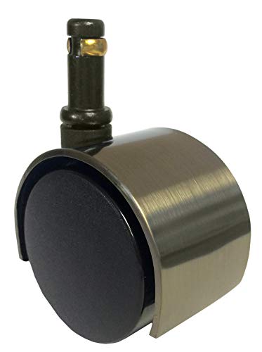 2" Antique Brushed Brass Hooded Replacement Office Chair Caster Wheels - Set of 5 - S5306