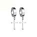 3 Pairs Stainless Steel No Piercing Cross Hoop Dangle Earrings for Men Women,Hypoallergenic…