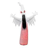 Halloween Haunters Giant 13 Foot Tall Inflatable Spooky White Ghost Yard Prop Decoration with Evil Rotating Fire Flame Kaleidoscope LED Lights - Indoor Outdoor Lawn Blow Up Haunted House Party Display