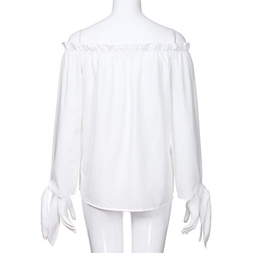 Clearance! Dressin Women's Casual Boat Neck Long Sleeve Cold Shoulder T-Shirt Tunic Top Blouse