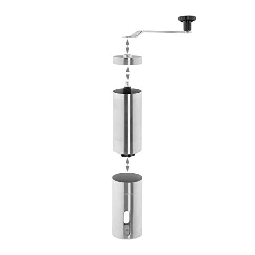 Relaxdays Manuelle Kaffeemühle, stufenlos verstellbar, Keramikmahlwerk, unterwegs, Hand Espressomühle, Edelstahl, silber… – Bild 7