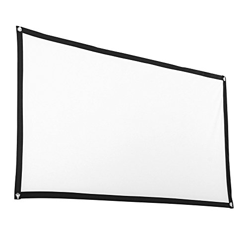 Video Projector Screen,72inch HD Projector Screen 16:9 Home Cinema Theater Projection Portable Screen for Home Party KTV Playing Game Entertainment,Movie Projector Screen Home Cinema (White)