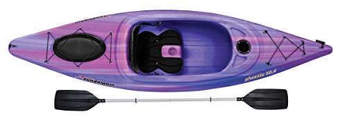 SUN Dolphin Phoenix 10.4 Fishing Holiday Vacation River Lake Sit-in Kayak, Paddle Included (Pink/Purple)