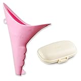 Silicone Female Urination Device-Lets You Pee Standing Up-Portable Female Urinal No Mess Reusable Womens Pee Funnel for Travel, Outdoor Activities Including Camping, Hiking and Festivals (Pink)