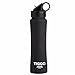 TIGO+ Stainless Steel Doble Wall Insulated water Bottle, Flip Premium Straw, BPA Free, Keep Cold Drinks for up to 24 hours, Matte Black finish lid, Rubber Finish sweat-proof Matte Black