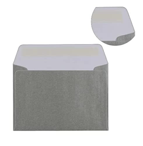C5 Coloured Envelopes for A5 Greeting Cards Wedding Invitations & Crafts V Flap, Peel & Seal Flap (162x229mm) Pack of 50 (Metallic Silver Peel & Seal)