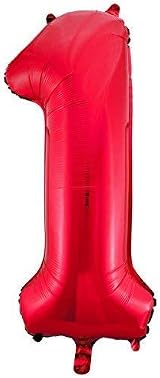 Unique Red Number 1 Shaped Large Foil Balloon 86cm view 3
