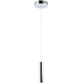 ET2 E10005-PC Flute Mini Metal Tube LED Pendant Ceiling Lighting, 1-Light 7 Watt, 12"H x 3"W, Polished Chrome