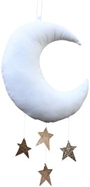 Baby Jives Baby Mobile Crib Mobile - Moon Mobile - White Moon + Gold Stars
