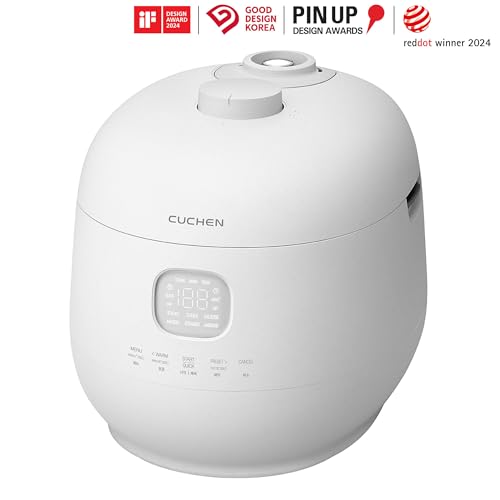 [CUCHEN] CRH-TWS0610PWUS, IH Induction Heating Dual Pressure Rice Cooker, 6 Person | 6-cup, 1.14Quarts (uncooked) 12-cup, 2.28Quarts (cooked), Full Stainless Inner Pot, Automatic High/Non-Pressure, Easy Open Handle, Auto Steam Clean, Made in Korea