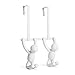 Umbra Buddy Over The Door Double Hook- Over The Door Double Hook, Decorative, Increases Storage, Storage for Coats, Hats, Scarves, Towels and More, Matte White Finish