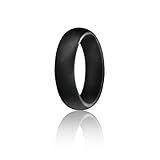 ROQ Silicone Wedding Ring For Women, Affordable Silicone Rubber Band, Black - Size 10
