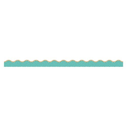 Edupress Chevron Burlap Scalloped Border Trim (EP63279)