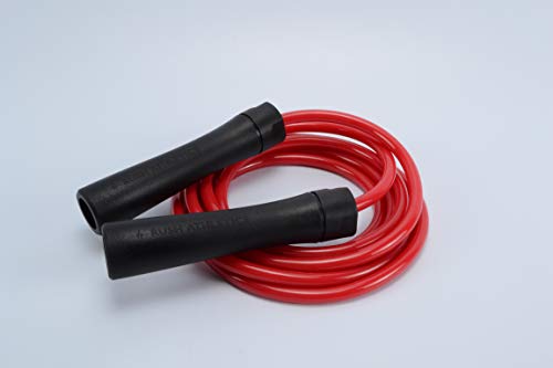 RUSH ATHLETICS Legacy Weighted Jump Rope Black/RED - Best for Weight Loss Fitness Training - Strength Power - Adjustable 10ft Heavy Jump Rope