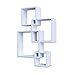 Shelving Solution Intersecting Decorative White Color Wall Shelf, Set of 6, 2 Candles Included