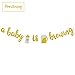 A Baby is Brewing Baby Shower Baby Sprinkle Banner Gender Reveal Party Decoration Diaper Party Decor Pre-strung Gold Glitter Baby Brewing Sign with Beer & Baby Bottle Design