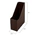 Blu Monaco Foldable Brown Magazine File Holder with Leather Label Holder - Set of 6 Cardboard Magazine File Boxes Desk File Organizer