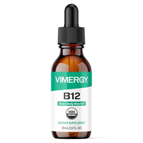 Vimergy USDA Organic Liquid Vitamin B12 Supplement 2500 mcg, Methylcobalamin & Adenosylcobalamin – Energy Support, Vegan, Non-GMO B12 Vitamins for Women & Men 30 Serving (30 mL)