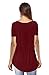 Sarin Mathews Womens Shirts Casual Tee Shirts V Neck Short Sleeve Button Up Tunic Tops Blouses Burgundy XL
