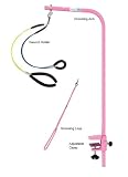 Downtown Pet Supply Grooming Arm with Clamp (36" Adjustable Arm-Pink) and Dog Grooming Loop + Free Small/Medium No Sit Haunch Holder