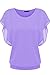 Zeagoo Women's Loose Casual Short Sleeve Chiffon Top T-shirt Blouse, Light Purple, Large