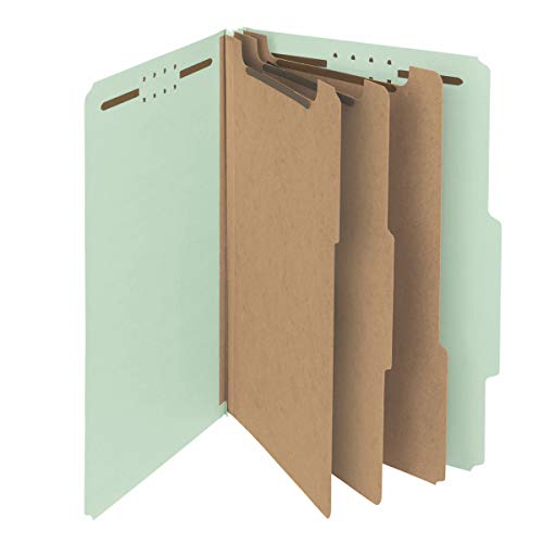 Smead 100 Recycled Pressboard Classification File Folder, 3 Dividers