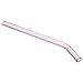 GINOVO 180mm * 8mm Reusable Bent Glass Drinking Straws, Set of 6 with 2 Cleaning Brushes, Multi Color - Green, Orange, Purple, Pink, Grey, Blue