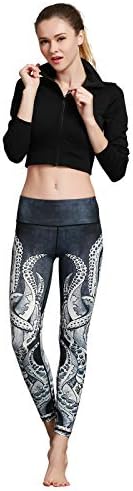 MUMUWU High Waist Printed Yoga Pants with Pockets 4 Way Stretch Tummy Control Opaque Workout Leggings for Women