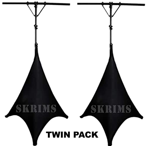 SKRIMS Professional Speaker Stand Covers Premium 4Way Stretch Black