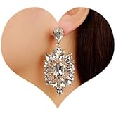 Sither Dangling Chandelier Crystal Earrings for Women Drop Crystal Pendant Earrings Large Earrings Jewelry for Halloween Christmas Gift (silver)