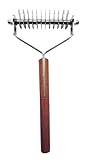 Mars Coat King Double Wide Dematting Undercoat Grooming Rake Stripper Tool for Dogs and Cats, Stainless Steel with Wooden Handle, Made in Germany, 12-Blade