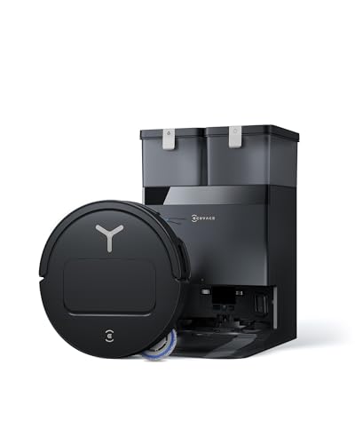 DEEBOT T50 Omni Gen3 Saugroboter mit Wischfunktion, 25.000 Pa, ZeroTangle 3.0, AIVI 3D 2.0, All-in-One-Omni-Station, Reinigung des Mopps bei 75 °C, ultraflache 81 mm, Mattschwarz