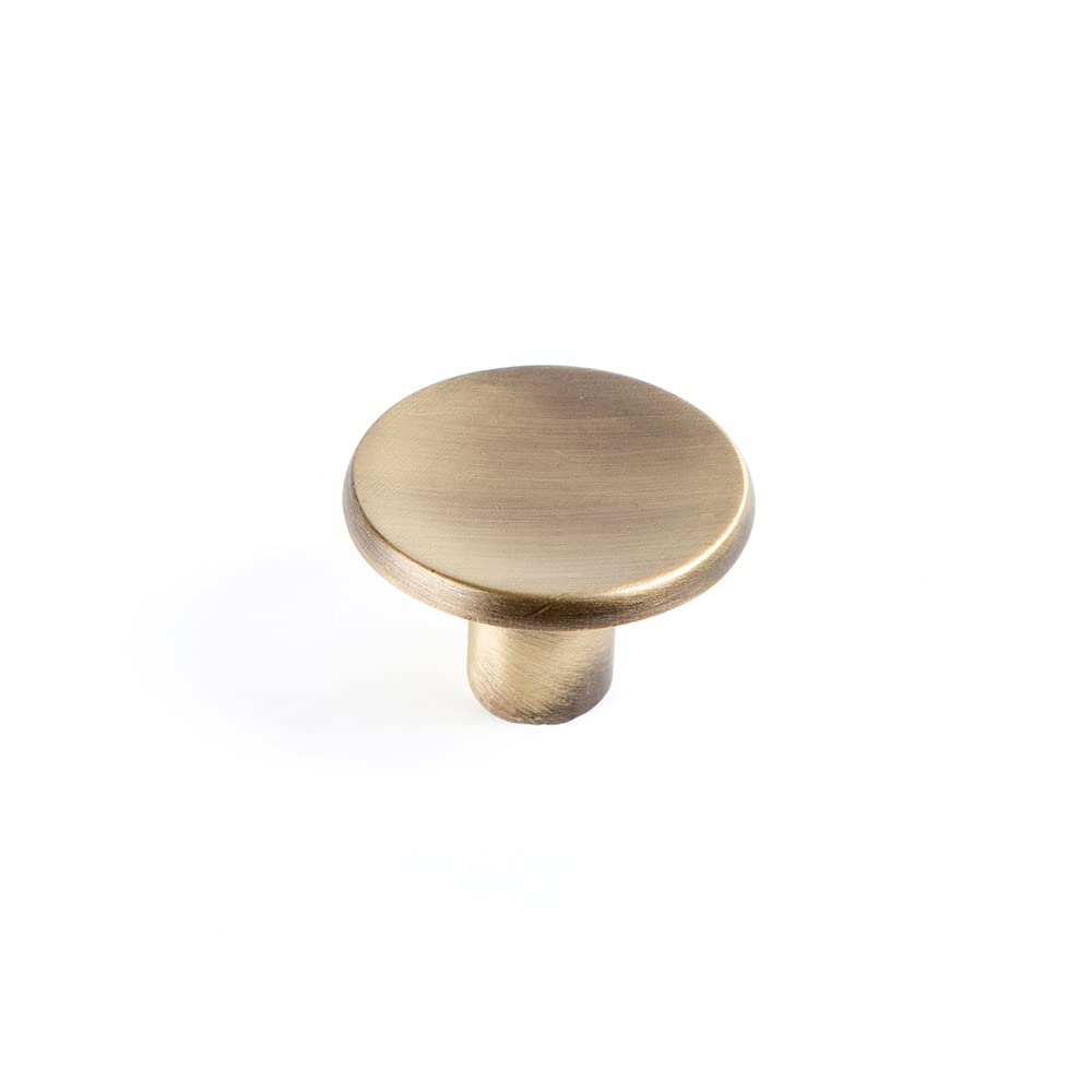 Rei BLISTER with 2 ROUND KNOBS for FURNITURE MADE in ZAMAK FINISH SATIN LEATHER MOD.774 Ø35mm