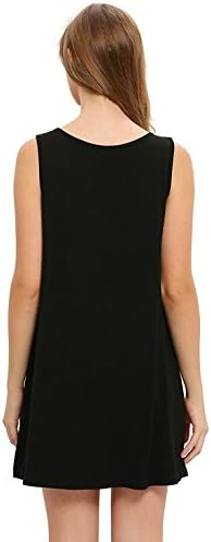 spyman Fashion Women's Casual T-Shirt Sleeveless Swing Dress Tunic Tank Top Dresses Black XS